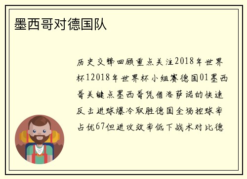 墨西哥对德国队